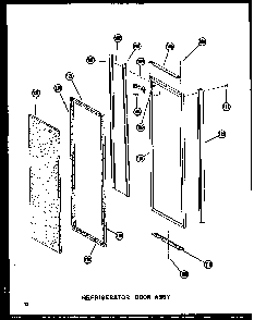 Refrigerator Door Assy Diagram and Parts List for SDI22W-C-P60340-74WC  Amana Refrigerator