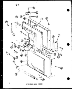 Upper Door Parts Diagram and Parts List for ESRFC14E-G-P74645-12WG  Amana Refrigerator