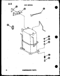 COMPRESSOR PARTS Diagram and Parts List for 621-5J P5472052R Amana Air Conditioner