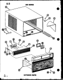 EXTERIIOR PARTS Diagram and Parts List for 6243P P6711931R Amana Air Conditioner