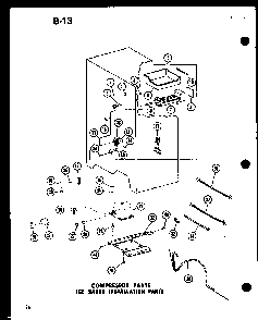 Compressor Parts Ice Maker Installation Parts Diagram and Parts List for SR19E-1-G-P74870-22WG  Amana Refrigerator