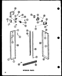Interior Parts Diagram and Parts List for SP19E-C-P74870-2WC  Amana Refrigerator