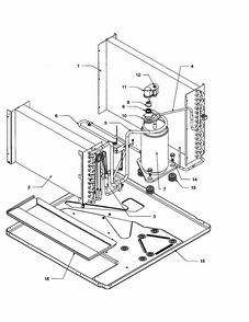 Evaportator/condenser/compressor Diagram and Parts List for RE18090C2DR REV A Amana Air Conditioner