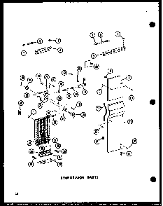Evaporator Parts Diagram and Parts List for ESR17N-A-P60350-52WA  Amana Refrigerator