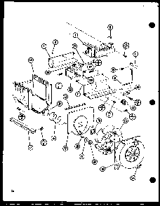 Icemaker/fan, Motor Diagram and Parts List for SLDI25F-P7642102W  Amana Refrigerator
