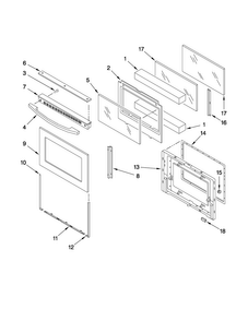 Oven Door Parts Diagram and Parts List for  Jenn-Air Wall Oven