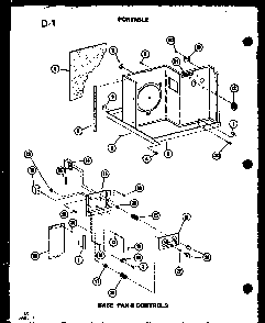 Base Pan & Controls Diagram and Parts List for 8P-5L P54973-21R Amana Air Conditioner