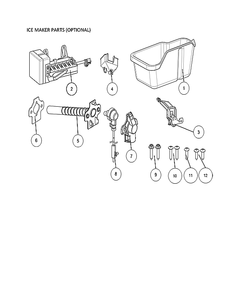Ice Maker Parts (Optional) Diagram and Parts List for 11161219614  Kenmore Refrigerator