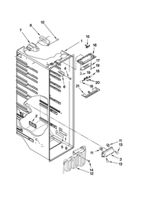 Refrigerator Liner Parts Diagram and Parts List for MSD2578VEM01  Maytag Refrigerator