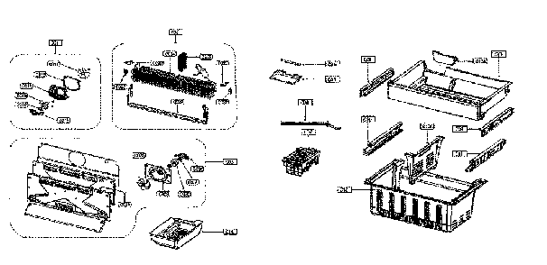 Freezer Section Diagram and Parts List for 11173309911  Kenmore Refrigerator