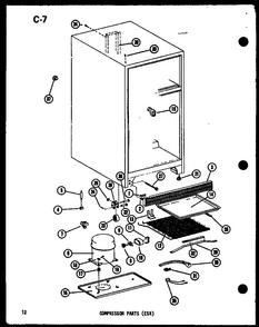 Compressor Parts Diagram and Parts List for ESR16E-G-P73953-27WG  Amana Refrigerator