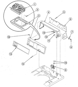 Control Panel Diagram and Parts List for SWT421QA  Speed Queen Washer