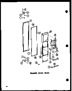Freezer Door Parts Diagram and Parts List for ESR17N-A-P60350-52WA  Amana Refrigerator