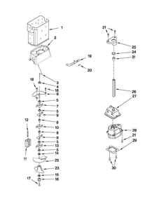 Motor And Ice Container Parts Diagram and Parts List for MSD2550VES02  Maytag Refrigerator
