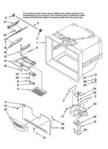Freezer Liner Parts Diagram and Parts List for MFD2561HEQ14  Maytag Refrigerator