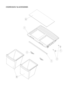 Crisper Shelf And Accessories Diagram and Parts List for 11161209716  Kenmore Refrigerator