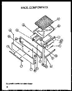 Broil Components Diagram and Parts List for SBK26FS5 P1142148NL Amana Range