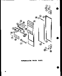 Refrigerator Door Parts Diagram and Parts List for ESR17N-A-P60350-52WA  Amana Refrigerator