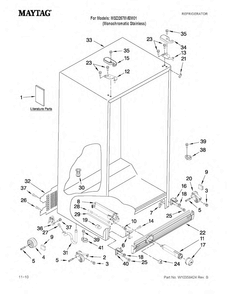 Cabinet Parts Diagram and Parts List for MSD2578VEM01  Maytag Refrigerator