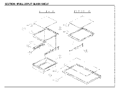 Full And Split Glass Shelves Diagram and Parts List for 11161205714  Kenmore Refrigerator