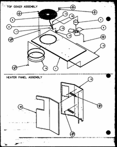 Top Cover Assembly/heater Panel Assembly Diagram and Parts List for D9836801  Amana Air Conditioner