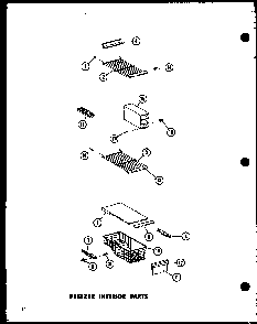 Freezer Interior Parts Diagram and Parts List for SP19E-C-P74870-2WC  Amana Refrigerator