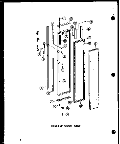 Freezer Door Assy Diagram and Parts List for SD19W-P60340-9W  Amana Refrigerator