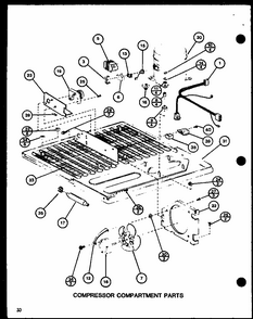 Compressor Compartment Parts (tmi20sph/p7711030w) (trg20sph/p7711038w) (trg20sph/p7711039w) (tmi20h/p7711031w) Diagram and Parts List for TMI20SPH-P7711031W  Amana Refrigerator
