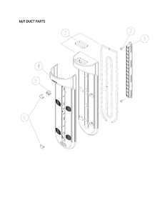 M/F Duct Parts Diagram and Parts List for 11161219614  Kenmore Refrigerator