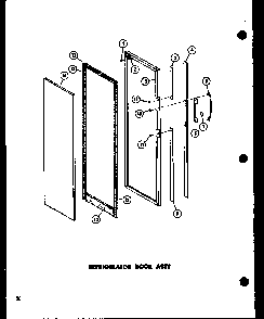 Refrigerator Door Assy Diagram and Parts List for ESR17N-A-P60350-52WA  Amana Refrigerator