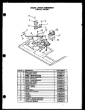 DOOR LATCH ASSY Diagram and Parts List for FDU258  Amana Range
