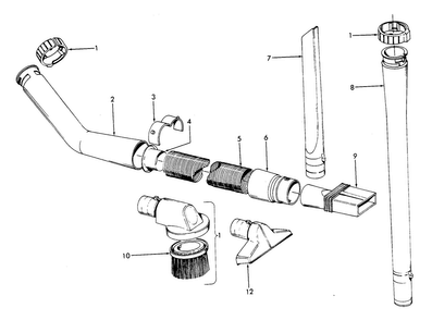 Cleaningtools Diagram and Parts List for U4231  Hoover Upright Vacuum