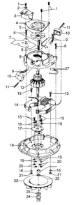 Motor Assembly Diagram and Parts List for U4107  Hoover Upright Vacuum
