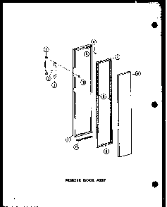 Freezer Door Assy Diagram and Parts List for SP19E-C-P74870-2WC  Amana Refrigerator