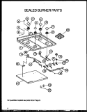 SEALED BURNER PARTS Diagram and Parts List for AGS780WW P1168602W Amana Range