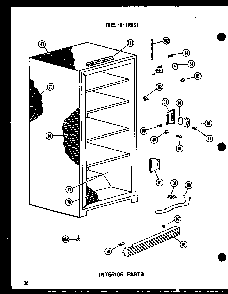 Section 2 Diagram and Parts List for UF12K-AG P60250-9WG Amana Freezer