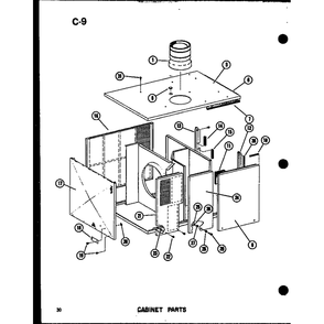 Cabinet Parts 1 Diagram and Parts List for EPCG6017-3B P67470-8C Amana Air Conditioner