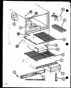 Interior Accessories (tm18j/p7739003w) Diagram and Parts List for TM20J-P7739008W  Amana Refrigerator