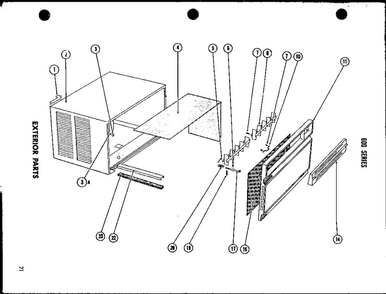 Exterior Parts Diagram and Parts List for 632-3J P54302-56R Amana Air Conditioner