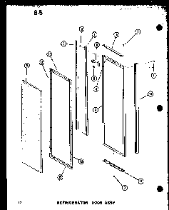 Refrigerator Door Assy Diagram and Parts List for SDI22E-L-P74870-6WL  Amana Refrigerator