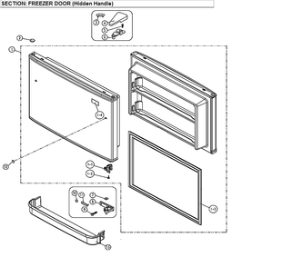 Freezer Door Diagram and Parts List for 11171219615  Kenmore Refrigerator