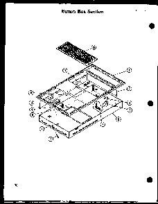 Burner Box Section Diagram and Parts List for AKM-1-P85558-1S  Amana Range