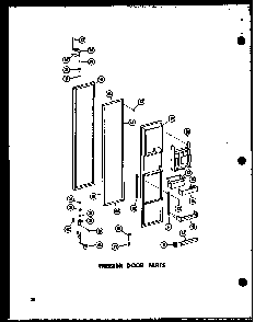 Freezer Door Parts Diagram and Parts List for SD19W-P60340-9W  Amana Refrigerator