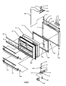 Freezer Door Diagram and Parts List for BZ22RE-P1161601WE  Amana Refrigerator