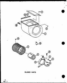 Blower Parts (ebcu2410mc/p6752109c) (ebcu3610mc/p6752110c) (ebcu2410md/p6752111c) (ebcu3610md/p6752112c) Diagram and Parts List for D6777001 P6777001 Amana Air Conditioner