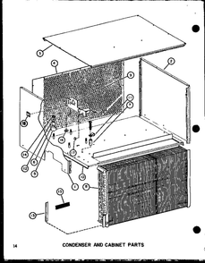Condenser And Cabinet Parts Diagram and Parts List for RHQ60-001 P55201-51C Amana Air Conditioner