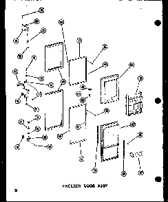Freezer Door Assy Diagram and Parts List for SDI22N-1-C-P60230-91WC  Amana Refrigerator