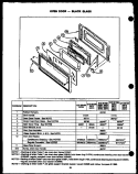 OVEN DOOR - - BLACK GLASS Diagram and Parts List for GBP26DC  Amana Range