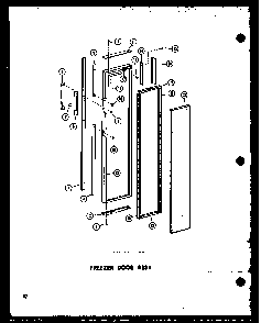 Freezer Door Assy Diagram and Parts List for SD19W-P60340-36W  Amana Refrigerator