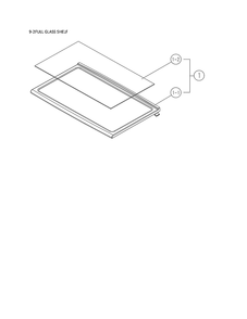 Shelf Full Glass Diagram and Parts List for 11161269220  Kenmore Refrigerator